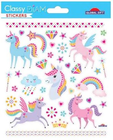 Classy Stickers Einhorn mit Strassteinen