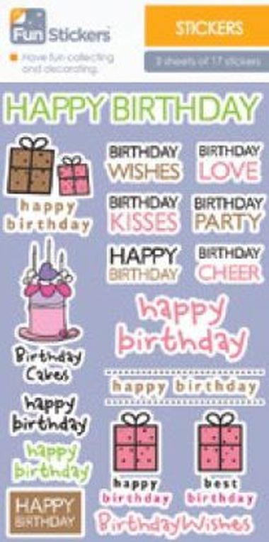  - Geschenkartikel Allgemein - Stickers - wfa Sticker Happy Birthday