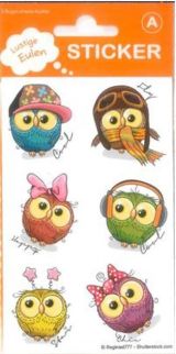 Sticker Eulen mit Text
