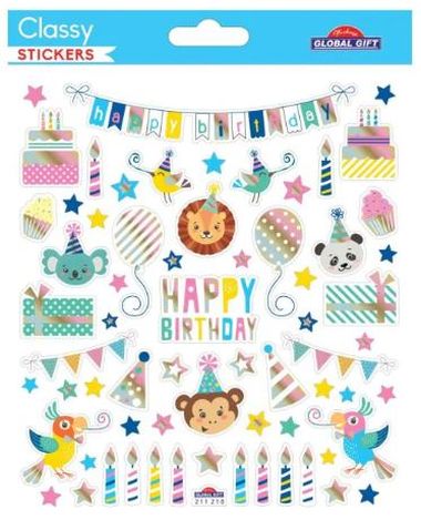 wfa Classy Stickers Happy Birthday Tiere