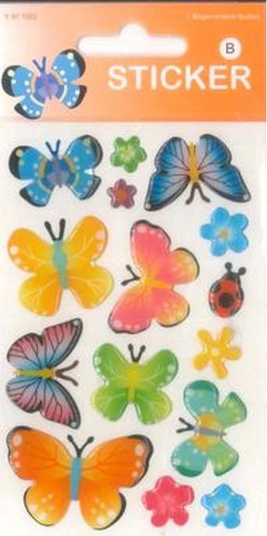  - Geschenkartikel Allgemein - Stickers - 3D Sticker Fancy Schmetterling