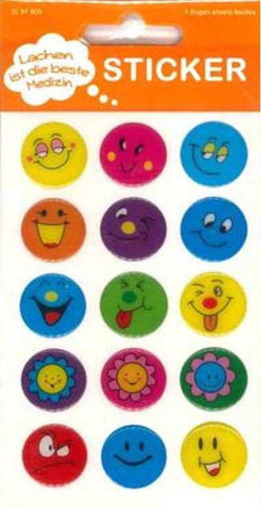  - Geschenkartikel Allgemein - Stickers - 3D Sticker Fancy Smiley