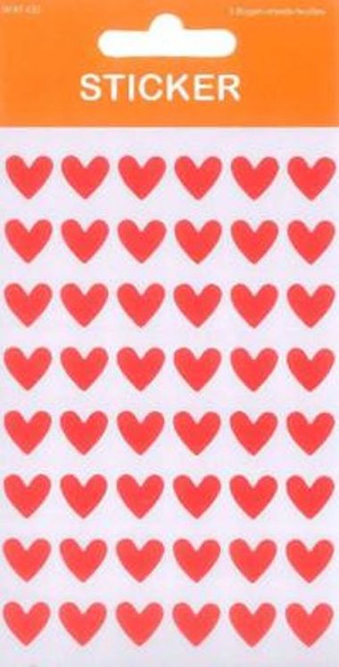  - Geschenkartikel Allgemein - Stickers - Sticker Herzen rot, 14 mm