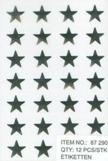  - Geschenkartikel Allgemein - Stickers - Sticker Sterne silber, 14 mm