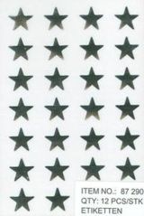 Sticker Sterne silber, 14 mm