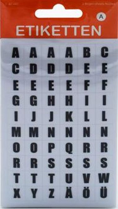  - Geschenkartikel Allgemein - Stickers - Etiketten A - Z transparent