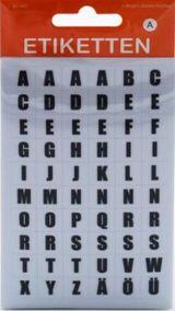 Etiketten A - Z transparent