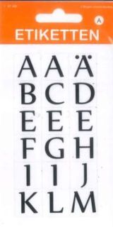 Etiketten A - Z gross, transparent