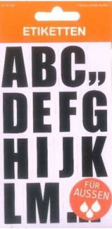 Etiketten A - Z gross, weiss