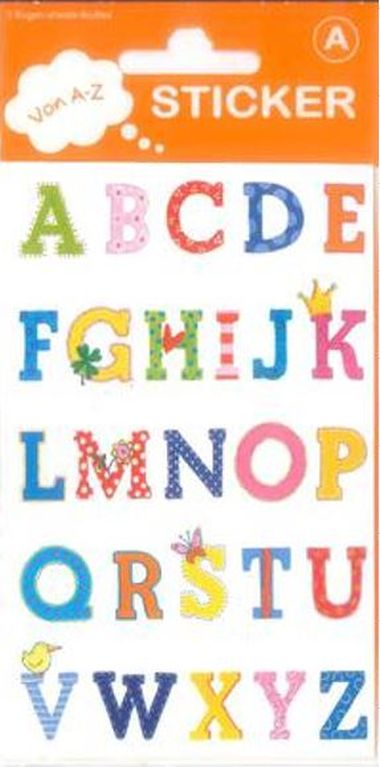  - Geschenkartikel Allgemein - Stickers - Sticker A - Z, farbig