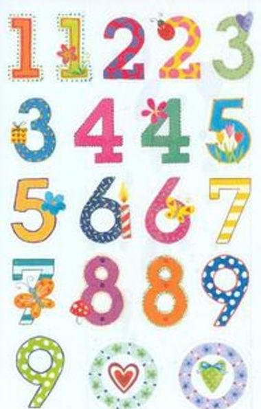  - Geschenkartikel Allgemein - Stickers - Sticker 0 - 9, farbig