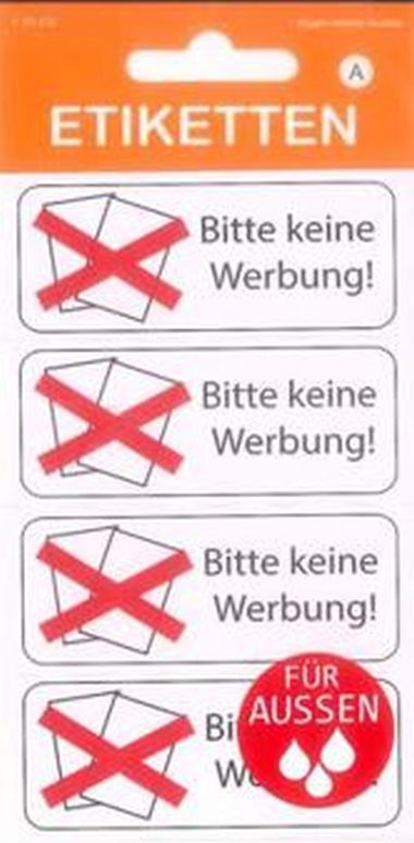  - Geschenkartikel Allgemein - Stickers - Sticker "Bitte keine Werbung!"