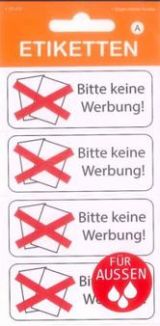 Sticker "Bitte keine Werbung!"