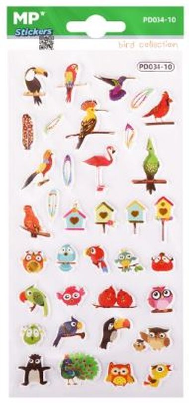  - Geschenkartikel Allgemein - Stickers - wfa Raised Stickers Bird Collection