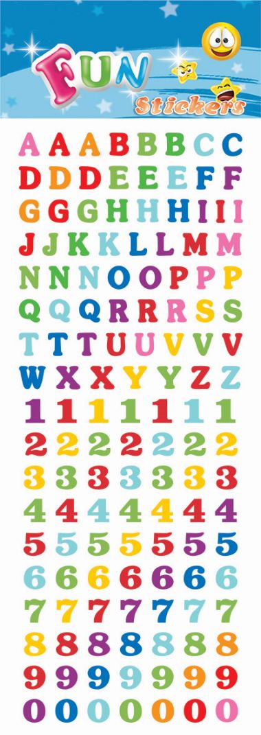  - Geschenkartikel Allgemein - Stickers - wfa Sticker ABC 123 Multi-Coloured