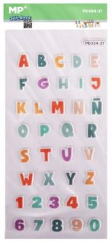 Raised Stickers Letters&Numbers coloured