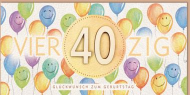  - Allgemeine Kollektion-Hauptdevisen - Geburtstag - wfa KK Geburtstag 40. quer DIN lang