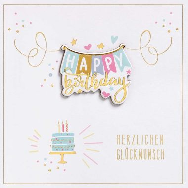 - Allgemeine Kollektion-Hauptdevisen - Geburtstag - KK quadratisch Happy Birthday