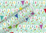 Geschenkpapier Wimpel Happy Birthday