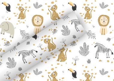  - Geschenkartikel Allgemein - Geschenkrollen - Geschenkpapier Zootiere