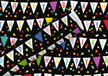  - Geschenkartikel Allgemein - Geschenkrollen - Geschenkpapier Wimpel Happy Birthday