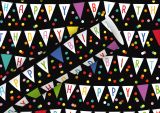 Geschenkpapier Wimpel Happy Birthday