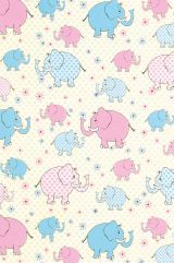 wfa Geschenkpapier Elefant, rosa/blau