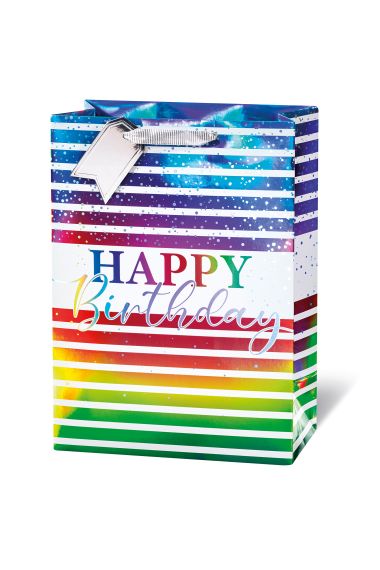  - Geschenkartikel Allgemein - Geschenktasche Gross - Geschenktasche Happy Birthday Rainbow