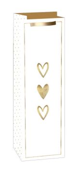 Flaschentasche "Goldene Herzen"