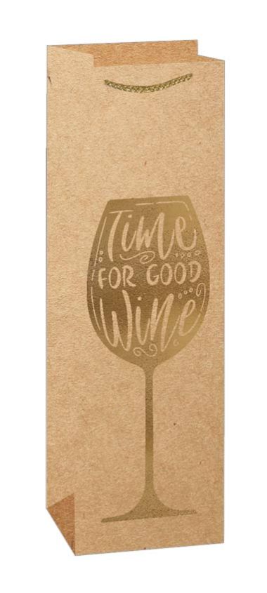  - Geschenkartikel Allgemein - Flaschentaschen - Flaschentasche "Time for good Wine"