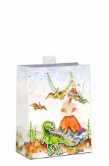 Geschenktasche Dino mit 3D Stanzfigur