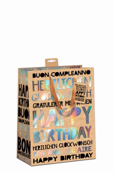  - Geschenkartikel Allgemein - Geschenktasche Mittel - Geschenktasche Happy Birthday