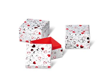  - Geschenkartikel Allgemein - Geschenkschachteln - Kartonage Minidose Silver Hearts