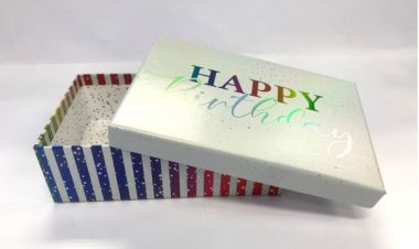  - Geschenkartikel Allgemein - Geschenkschachteln - Kartonage Happy Birthday Rainbow