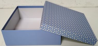  - Geschenkartikel Allgemein - Geschenkschachteln - Kartonage Blau mit Punkten