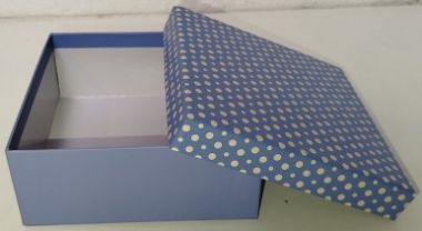  - Geschenkartikel Allgemein - Geschenkschachteln - Kartonage Blau mit Punkten