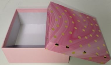  - Geschenkartikel Allgemein - Geschenkschachteln - Kartonage Pink mit Punkten