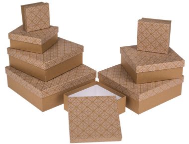  - Geschenkartikel Allgemein - Geschenkschachteln - wfa Kartonage Braun mit Muster