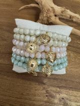 Kissen Armbänder 8mm mit Charm gold