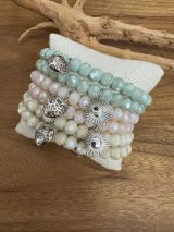 Kissen Armbänder 8mm mit Charm silber