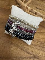 Kissen Armbänder 6mm mit Charm silber