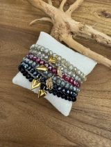 Kissen Armbänder 6mm mit Charm gold