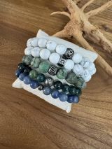 Kissen Armbänder Metall Weiss-Blautöne