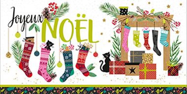  - Weihnachtskollektion - WH DIN Lang Les cartes les Feries de Nol Französisch - KK WH DIN lang Feries de Nol
