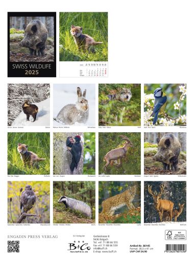  - Kalender - Tierkalender - Swiss Wildlife