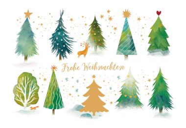 - Weihnachtskollektion - Green Karma X-Mas Klappkarten - wfa KK Weihnachten quer