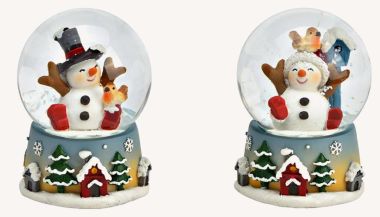  - Weihnachtskollektion - Merchandise WH - Schneekugel Schneemann aus Poly, Glas