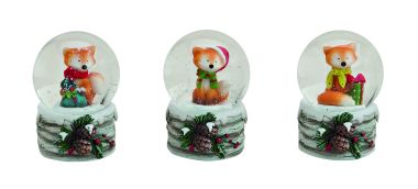  - Weihnachtskollektion - Merchandise WH - Schneekugel Fuchs aus Poly, Glas