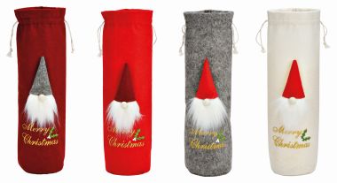  - Weihnachtskollektion - Merchandise WH - Flaschenbeutel, Wichtel Dekor aus Filz