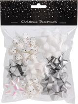 Geschenkband-Schleifen Set silber